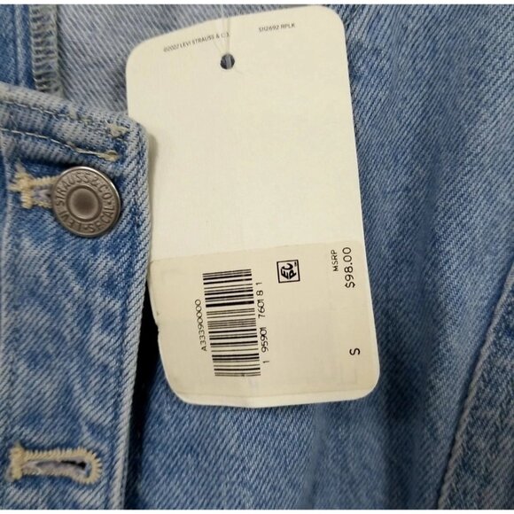 LEVI'S Vtg Light Wash Button Down Sleeveless Romper Women's Size Small NWT - Picture 5 of 6